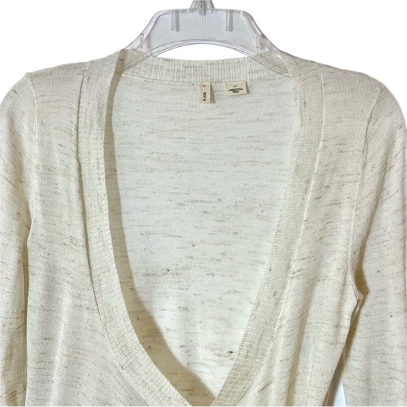 Anthropologie Sparrow Pemaquid Beige Knit Long Sleeve Drape Wrap Cardigan Small - Picture 4 of 13